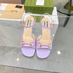 GG HIGH HEELS SANDALS 60 IN PURPLE LAMBSKIN