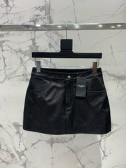 YSL 25S LEATHER MINI SKIRT STYLE 225
