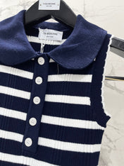 THOM 26S SLEEVELESS POLO KNIT TOP STYLE 255