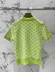 GUCCI 26S SHORT-SLEEVE KNIT POLO SHIRT 471