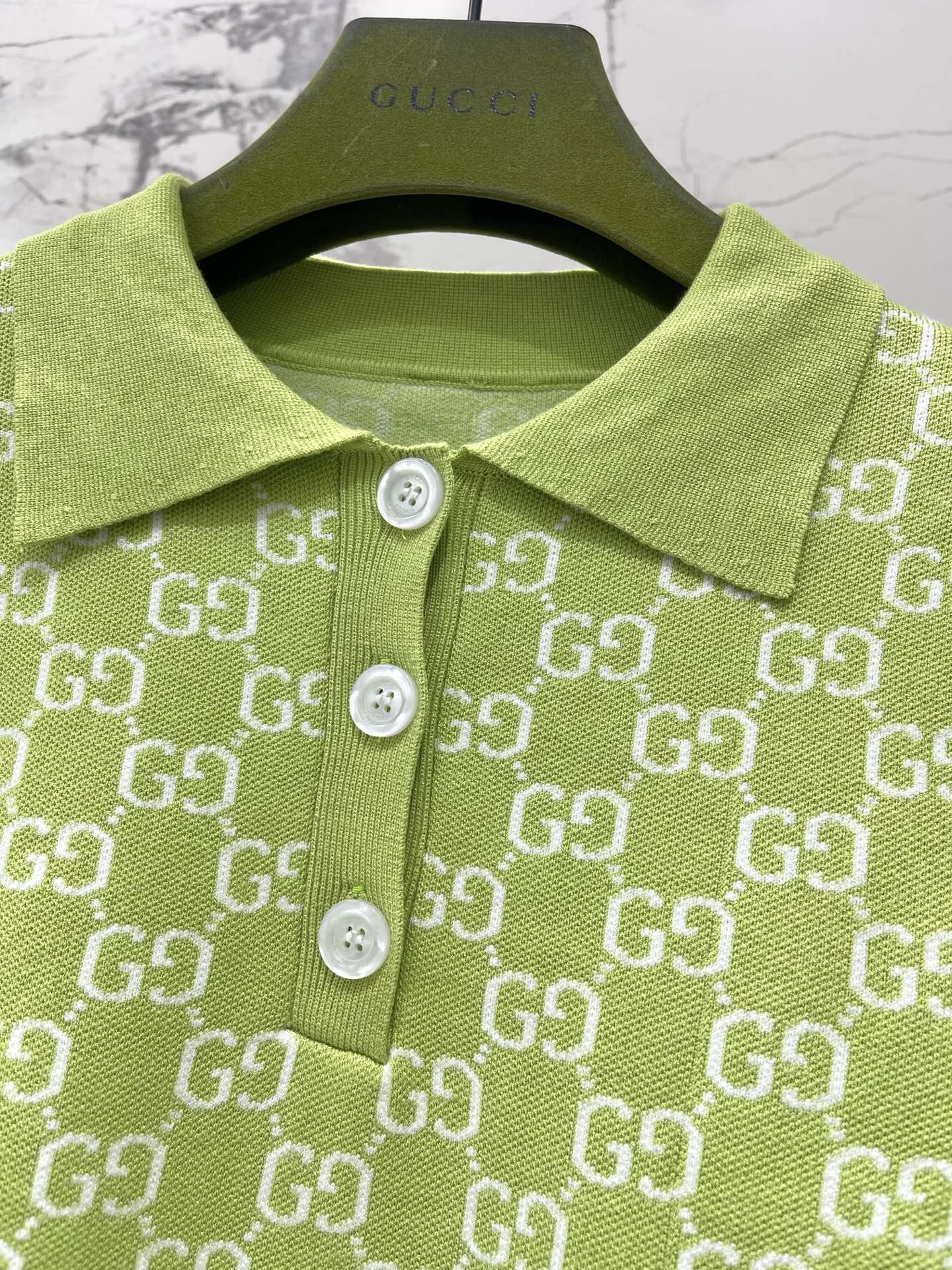 GUCCI 26S SHORT-SLEEVE KNIT POLO SHIRT 471