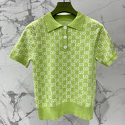 GUCCI 26S SHORT-SLEEVE KNIT POLO SHIRT 471