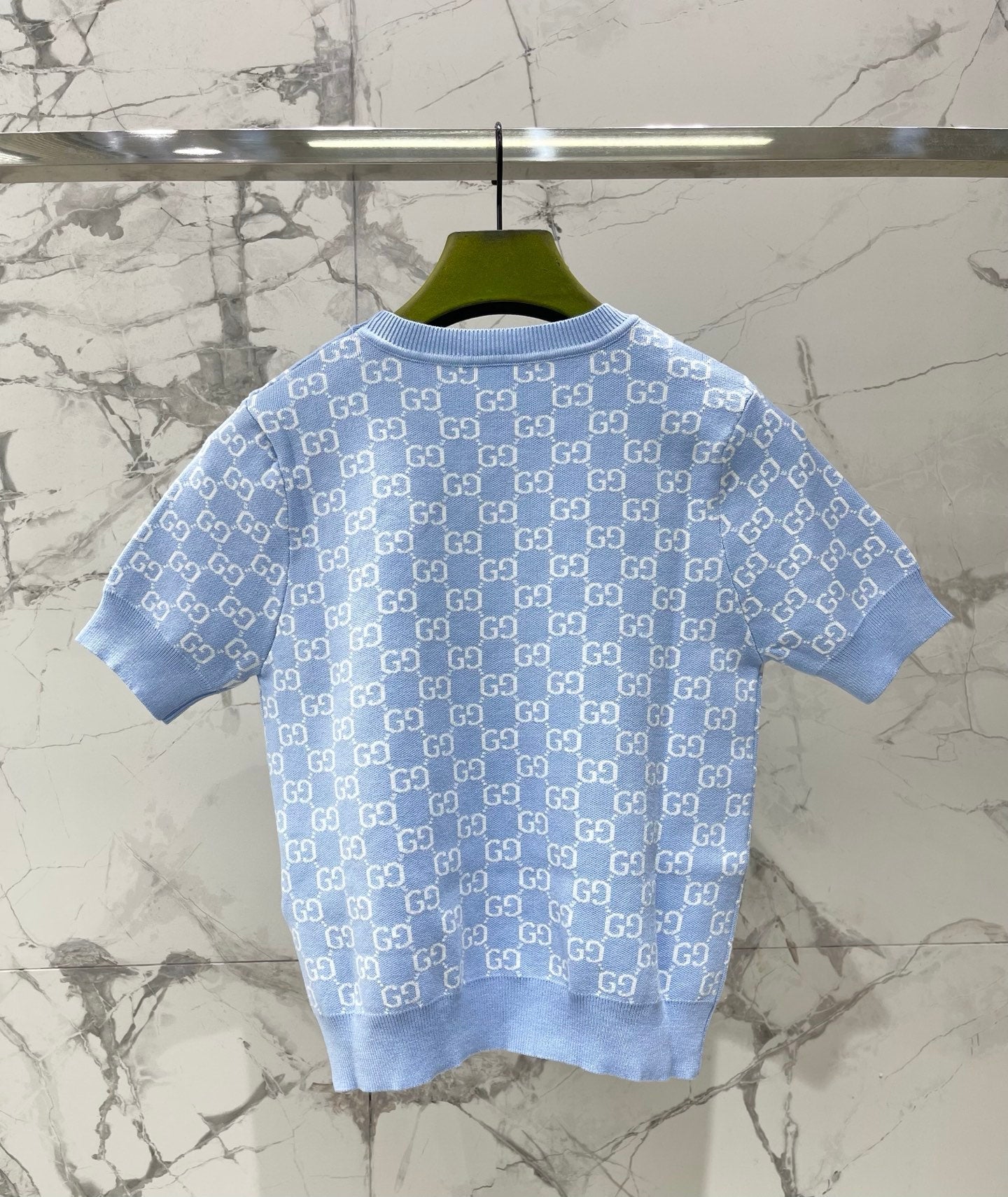 GUCCI 26S SHORT-SLEEVE CREWNECK KNIT T-SHIRT 470