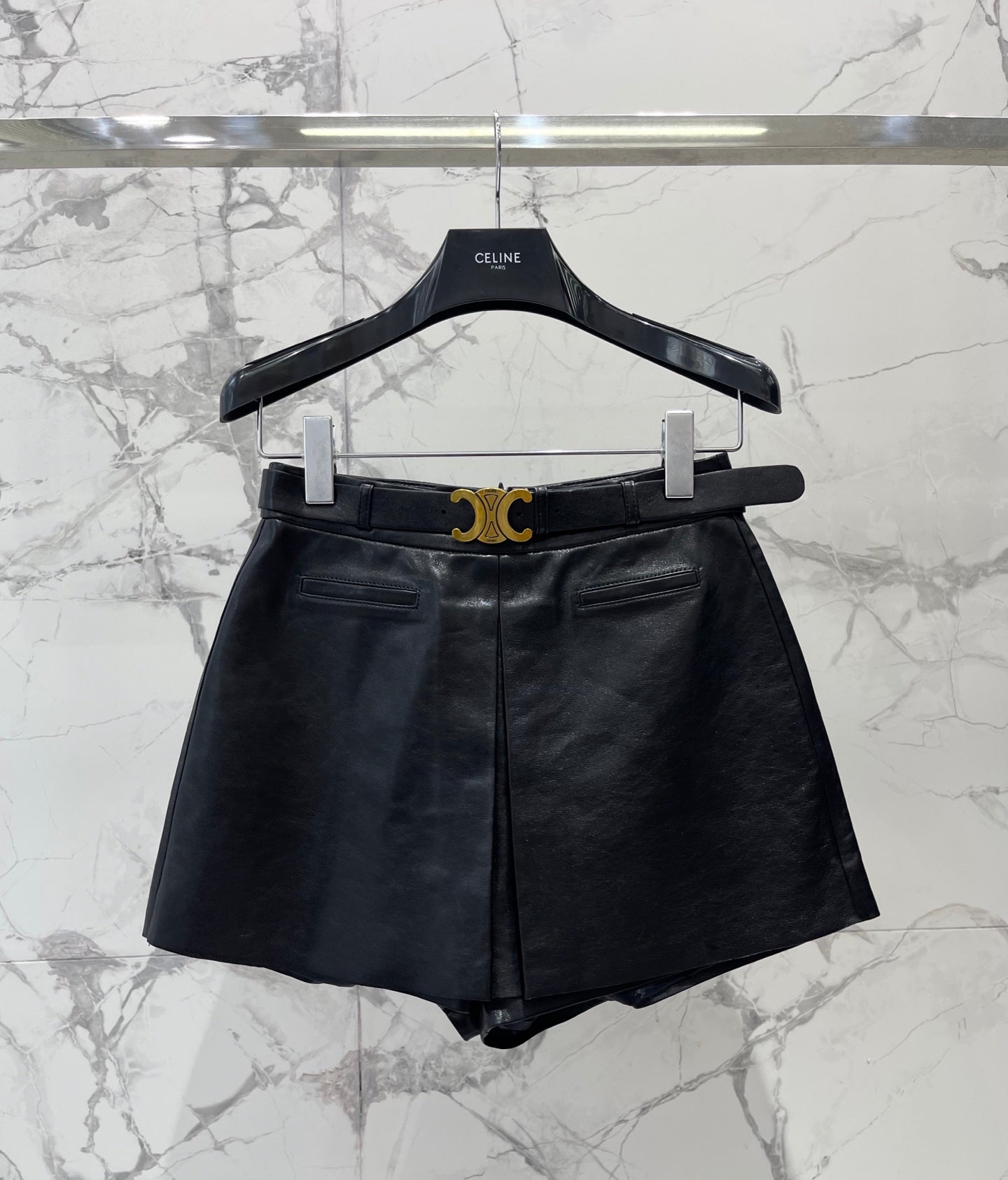 CELINE 26S LEATHER SHORTS 422