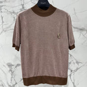 YSL 26S SHORT-SLEEVE MOCK NECK KNIT TOP 488