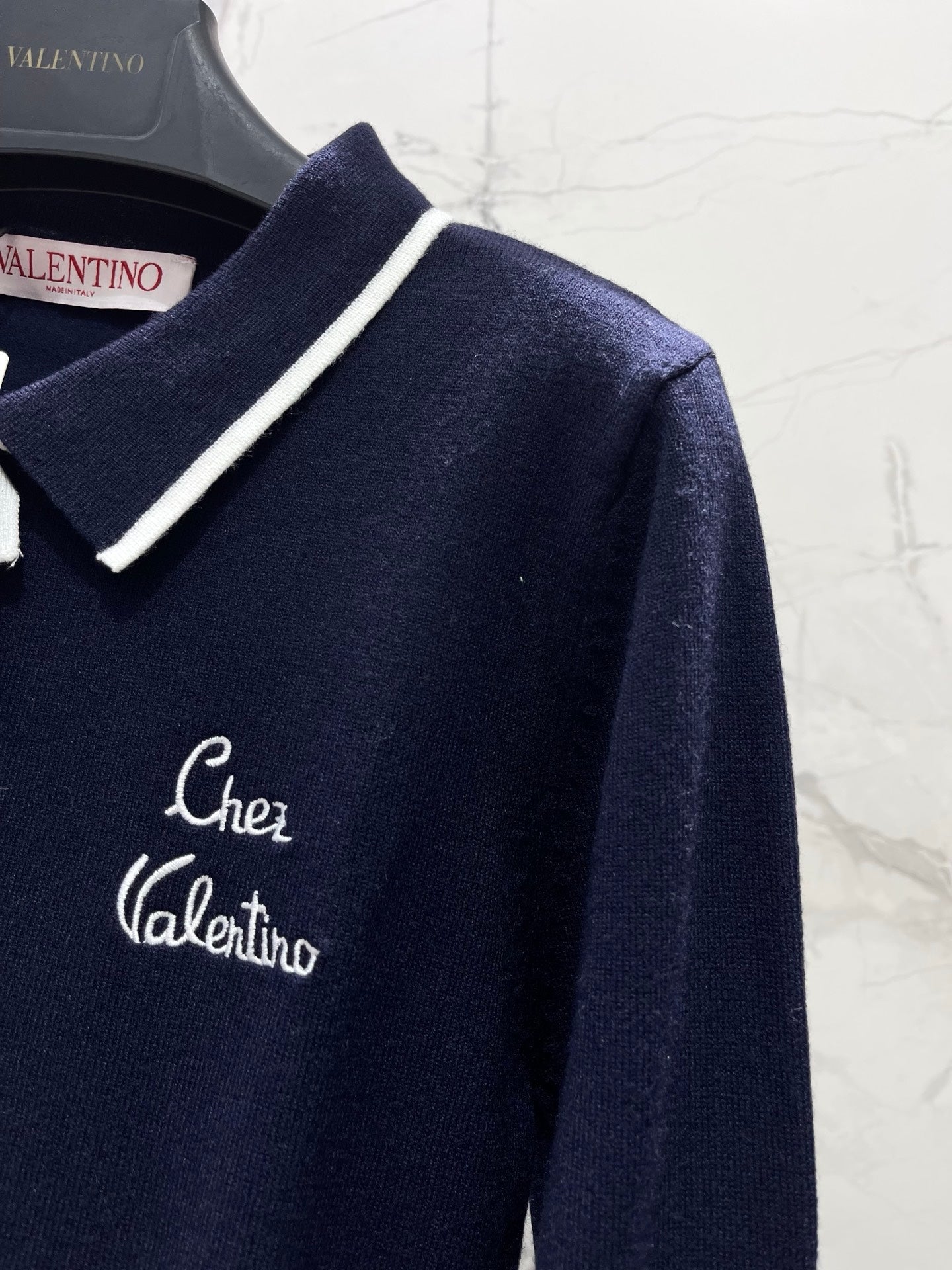 VALENTINO 26S LONG-SLEEVE KNIT POLO SHIRT 354