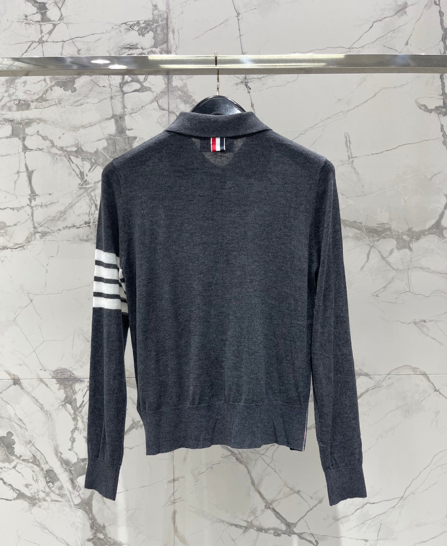 THOM 26S KNIT LONG-SLEEVE POLO 312