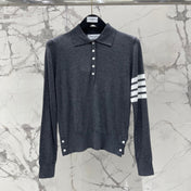 THOM 26S KNIT LONG-SLEEVE POLO 312