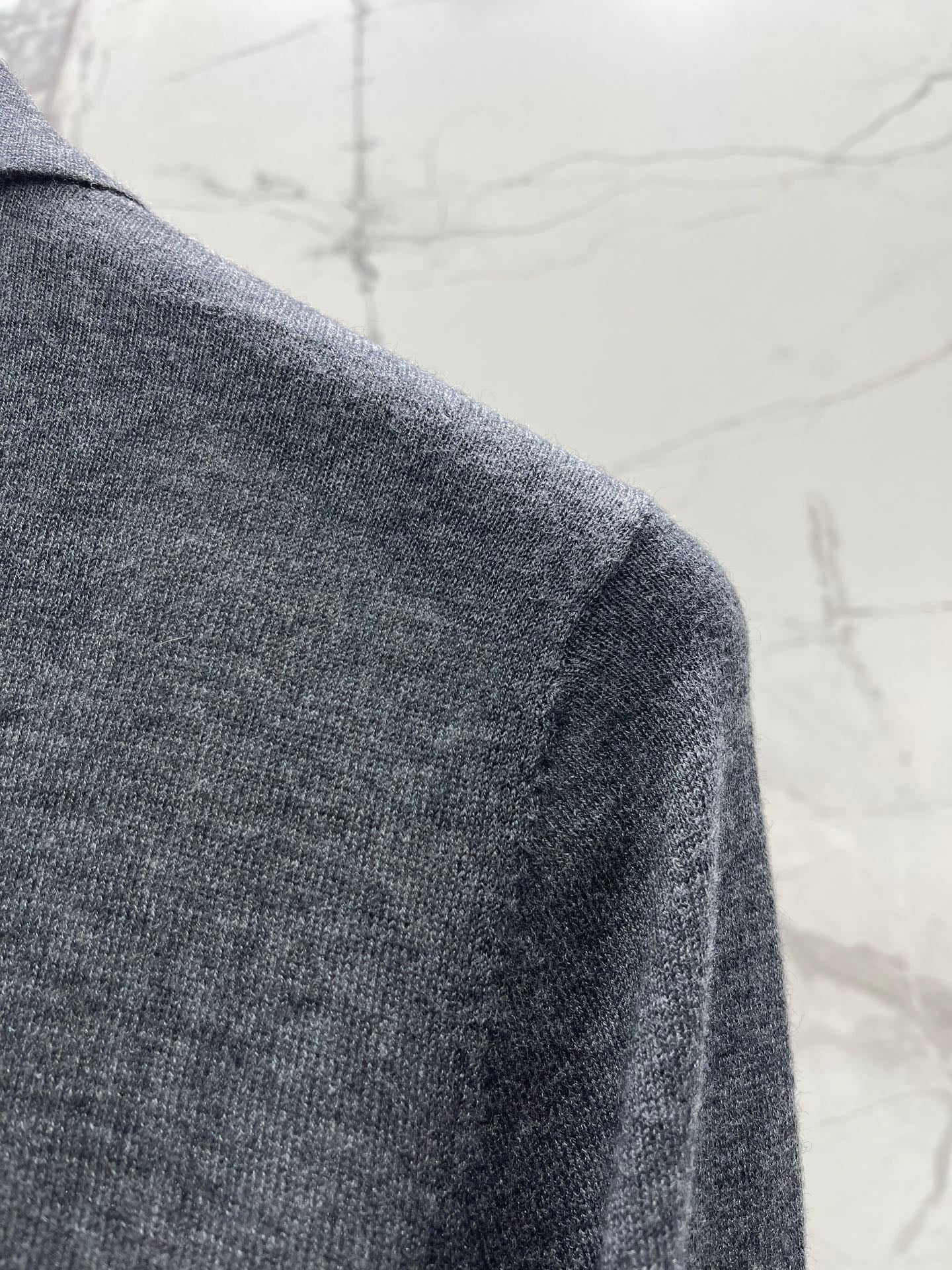 THOM 26S KNIT LONG-SLEEVE POLO 312