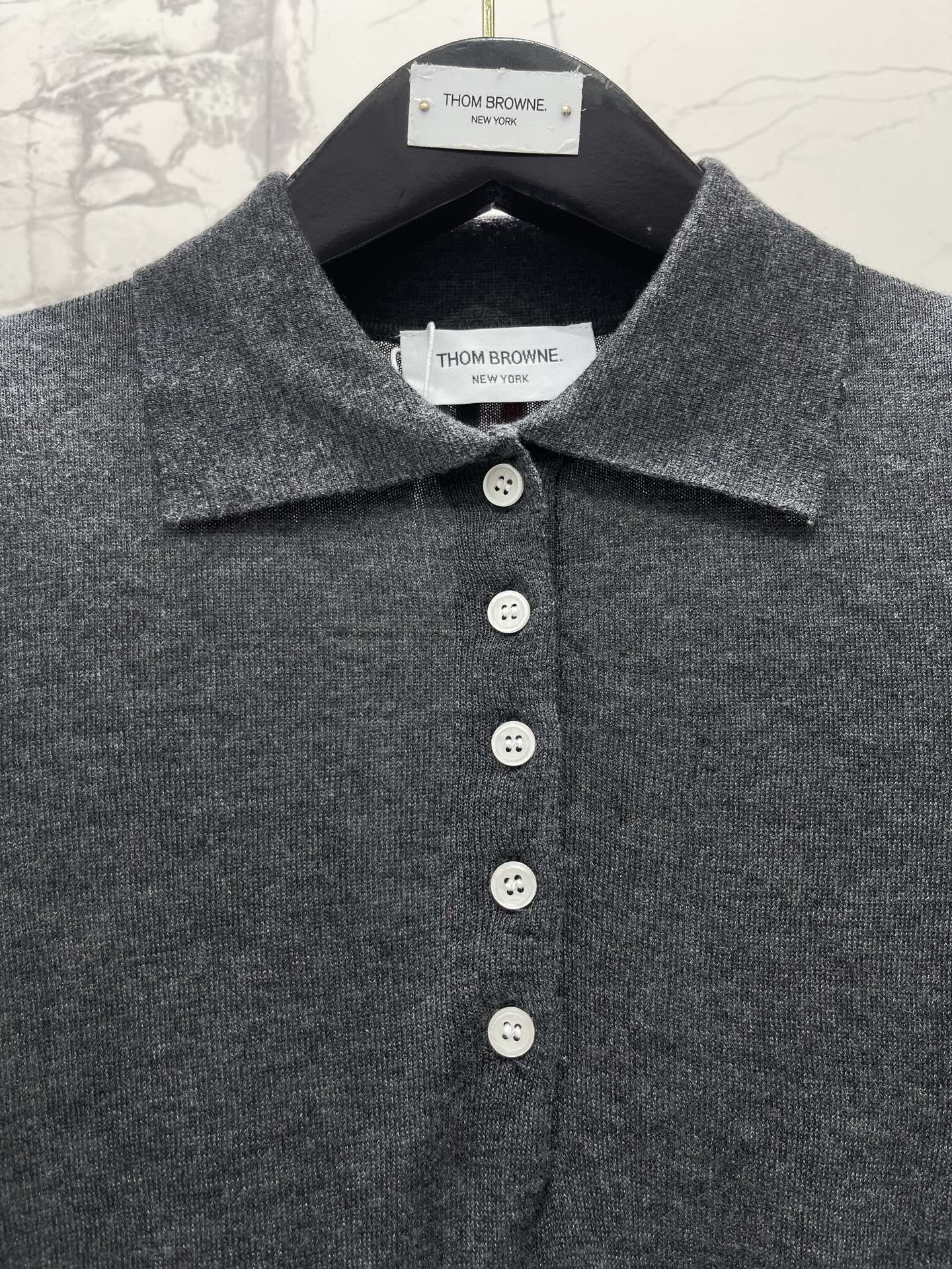 THOM 26S KNIT LONG-SLEEVE POLO 312
