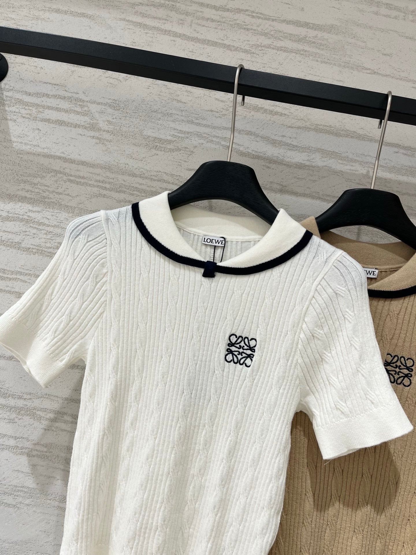 LOEWE 26S CABLE-KNIT LOGO SWEATER TOP 534