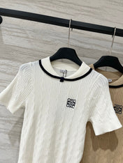 LOEWE 26S CABLE-KNIT LOGO SWEATER TOP 534