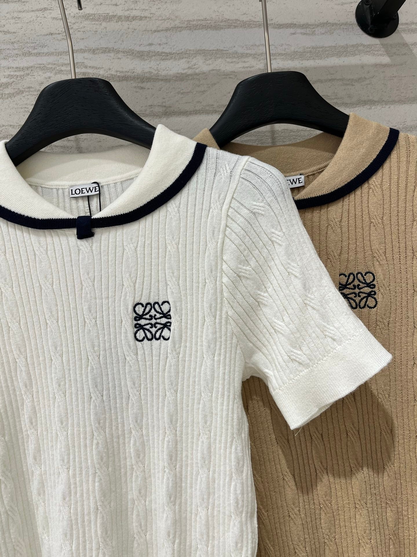 LOEWE 26S CABLE-KNIT LOGO SWEATER TOP 534