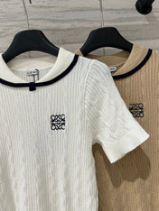 LOEWE 26S CABLE-KNIT LOGO SWEATER TOP 534