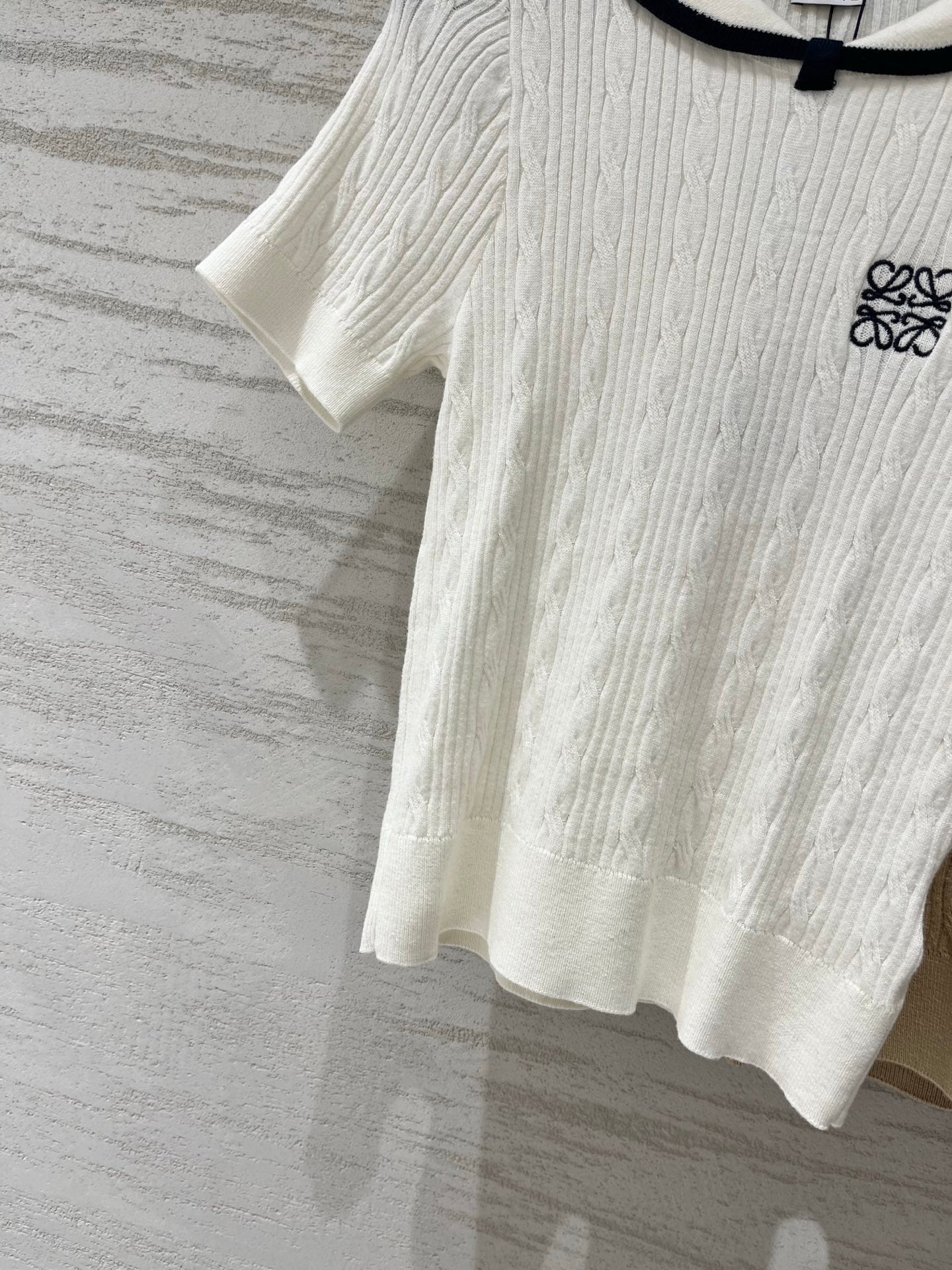 LOEWE 26S CABLE-KNIT LOGO SWEATER TOP 534