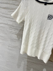 LOEWE 26S CABLE-KNIT LOGO SWEATER TOP 534