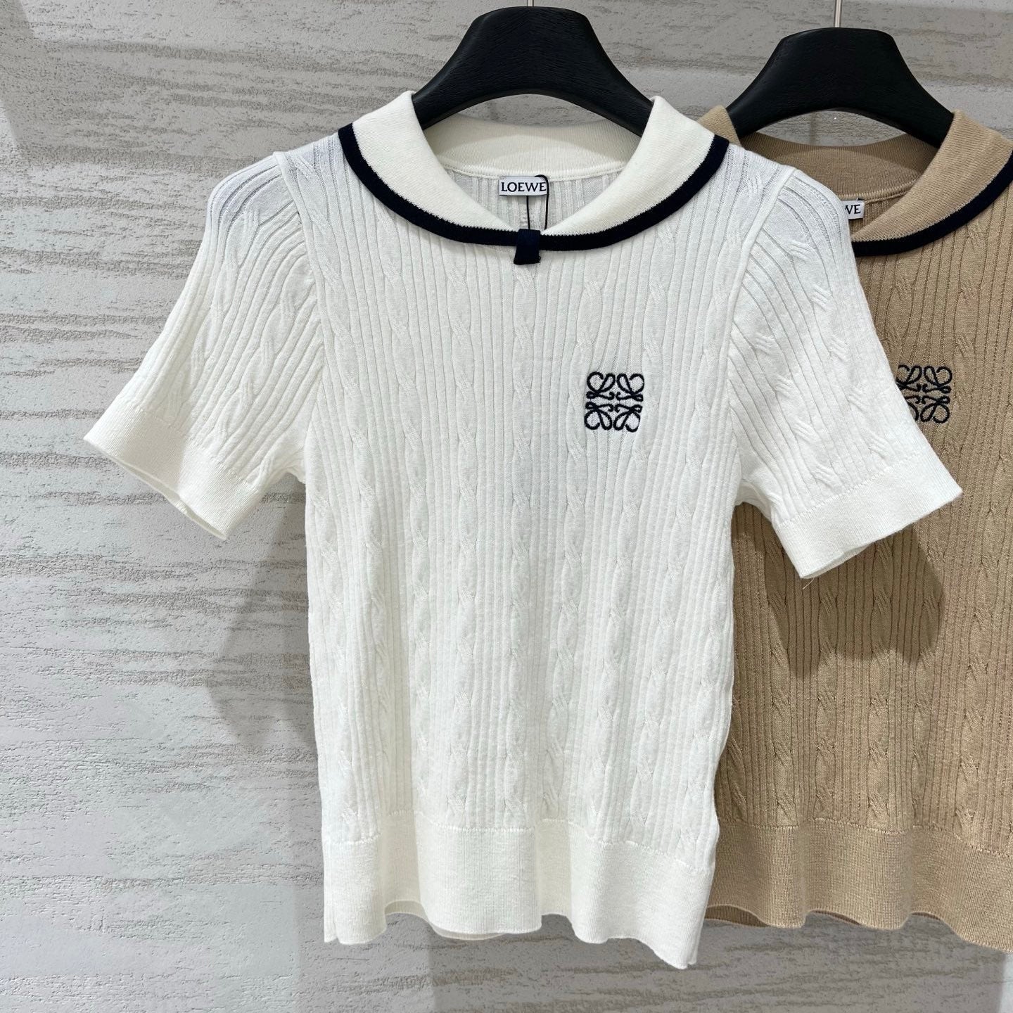 LOEWE 26S CABLE-KNIT LOGO SWEATER TOP 534