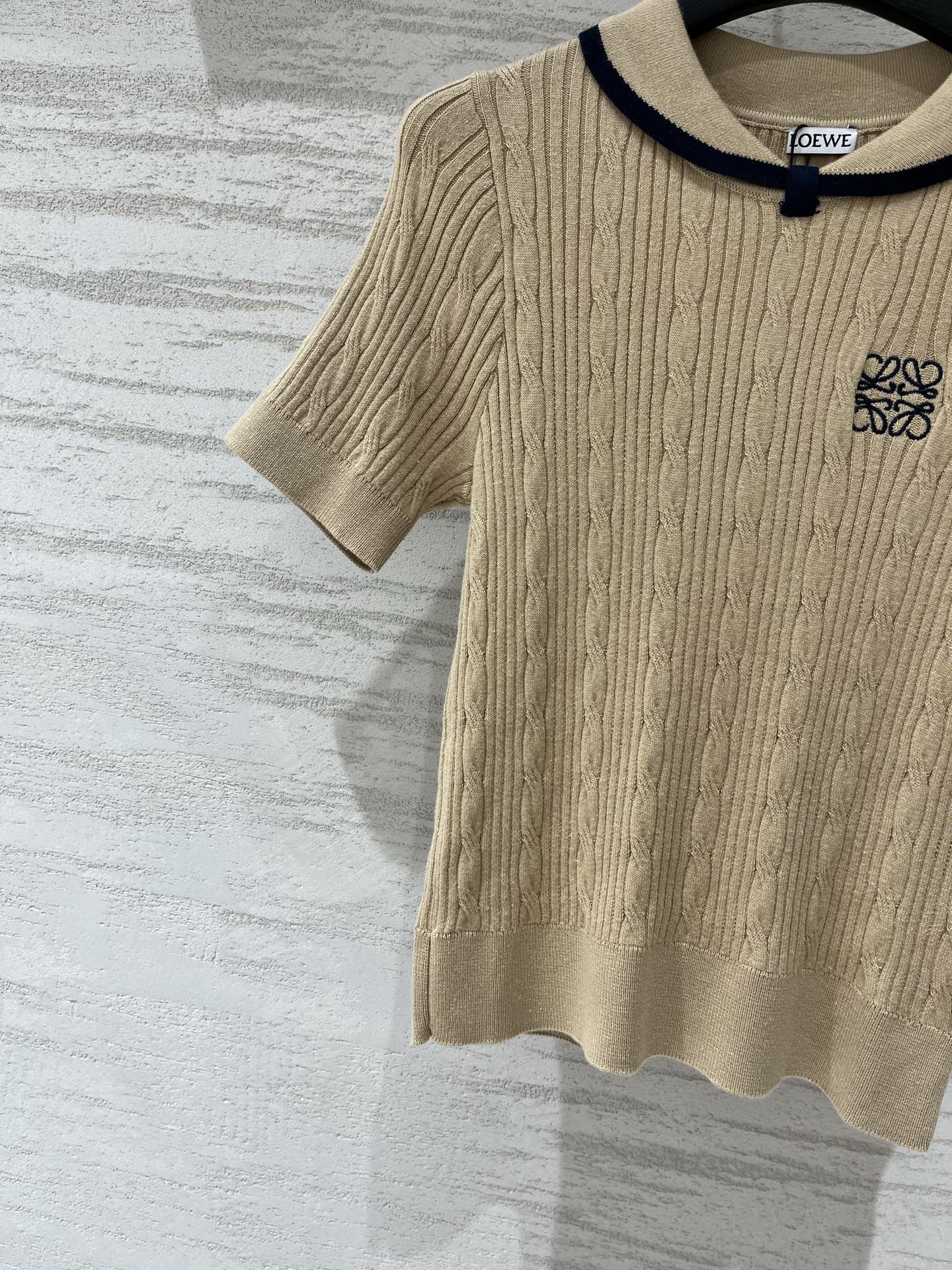 LOEWE 26S CABLE-KNIT LOGO SWEATER TOP 533