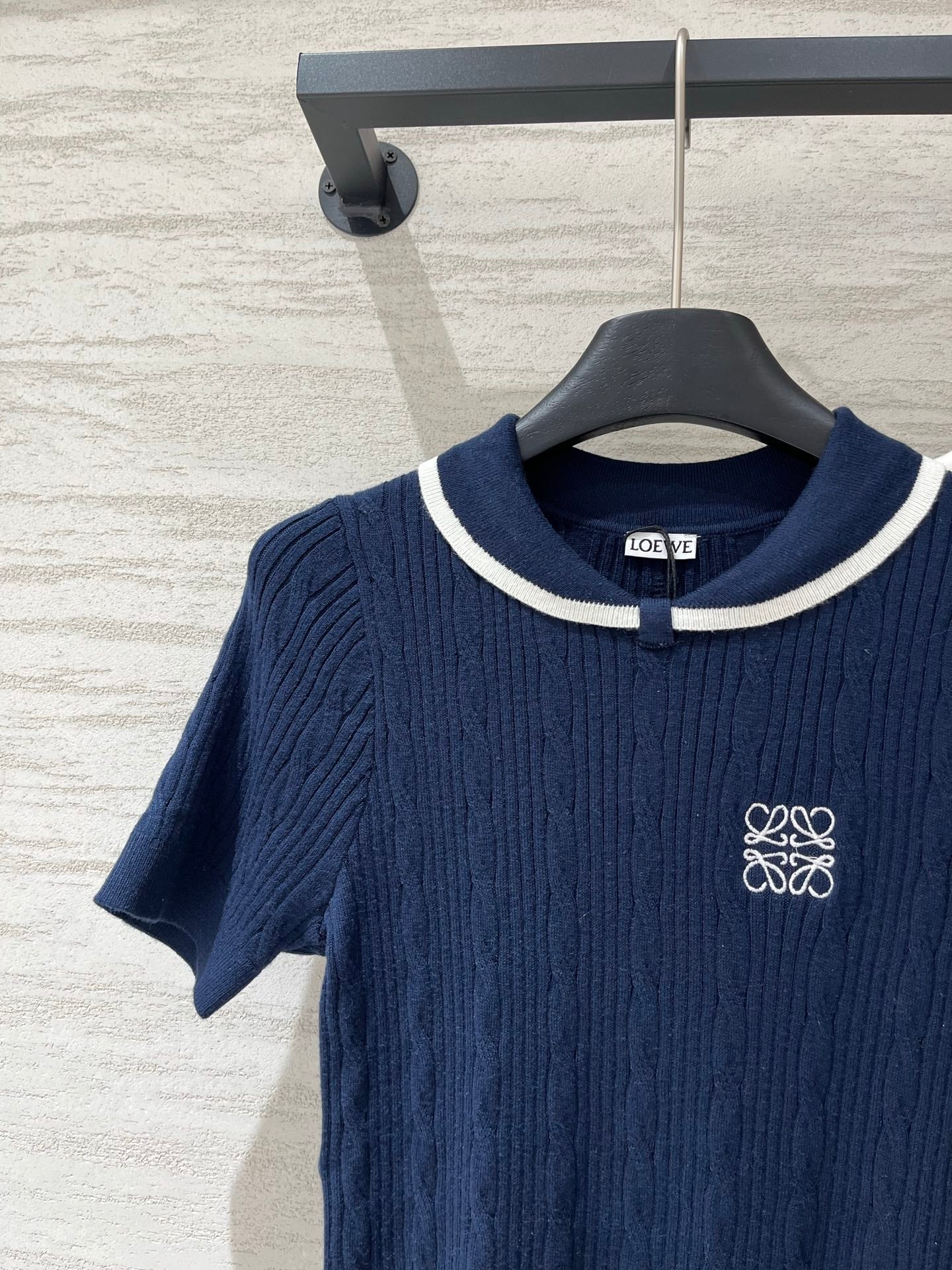 LOEWE 26S CABLE-KNIT LOGO SWEATER TOP 532