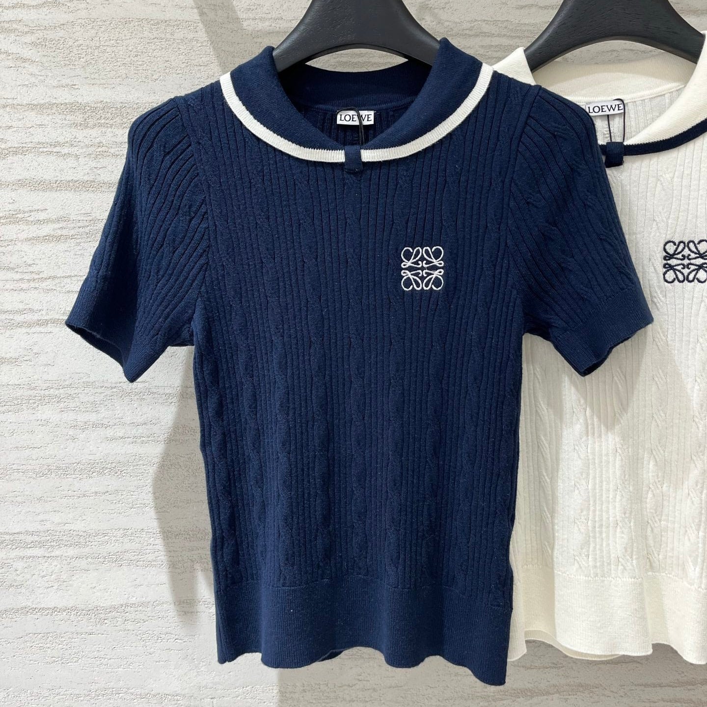 LOEWE 26S CABLE-KNIT LOGO SWEATER TOP 532