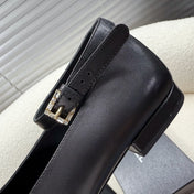 MARY JANE BOW SHOES IN BLACK LAMBSKIN