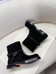 BOTTEGA VENETA 26S ANKLE BOOTS IN BLACK SUEDE WITH ROPE DETAIL