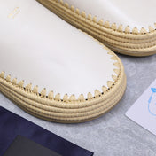 PRADA 26S MULES ESPADRILLES IN WHITE CALFSKIN
