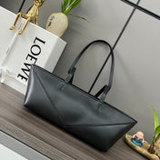 PUZZLE FOLD CROPPED 39 BAG IN BLACK SOLF GRAINED CALFSKIN