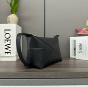 PUZZLE FOLD WASH 22 BAG IN BLACK SHINY CALFSKIN