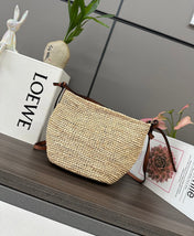 LOEWE 25S SLIT POCHETTE BAG 27 IN NATURAL CALFSKIN SHOULDER STRAP