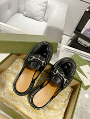 GG MULE WITH HORSEBIT GLOSSY BLACK CALFSKIN