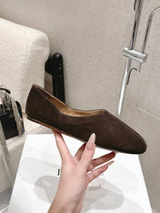 CELINE 26S FLAT SHOES IN DARK BROWN SUEDE