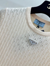 PRADA 26S SHORT-SLEEVE KNIT TOP 1017