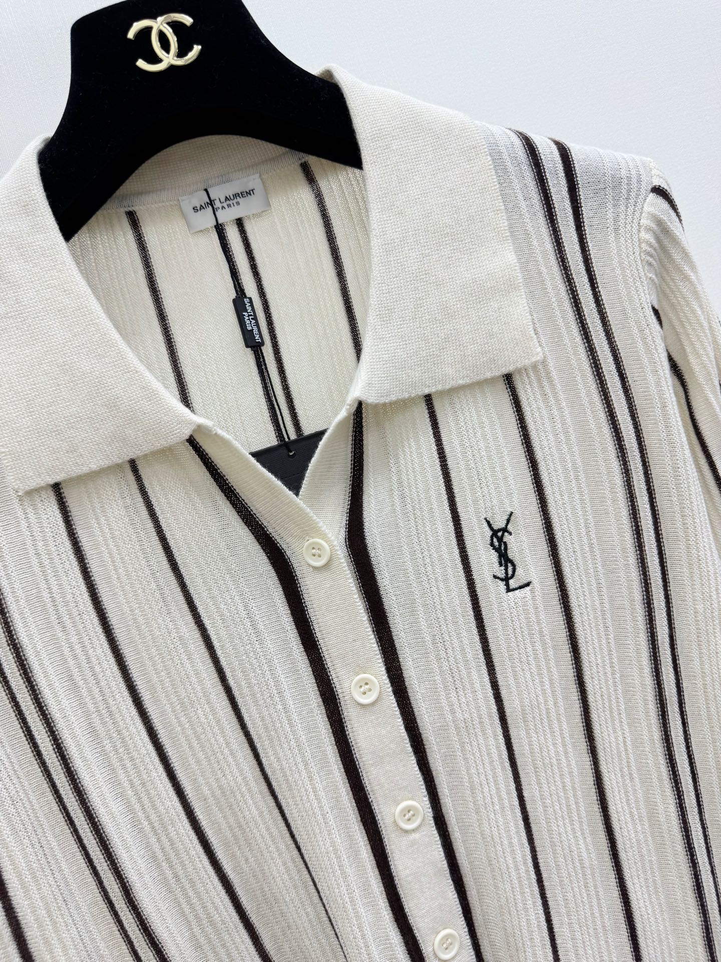 YSL 26S LONG-SLEEVE KNIT POLO SHIRT 483