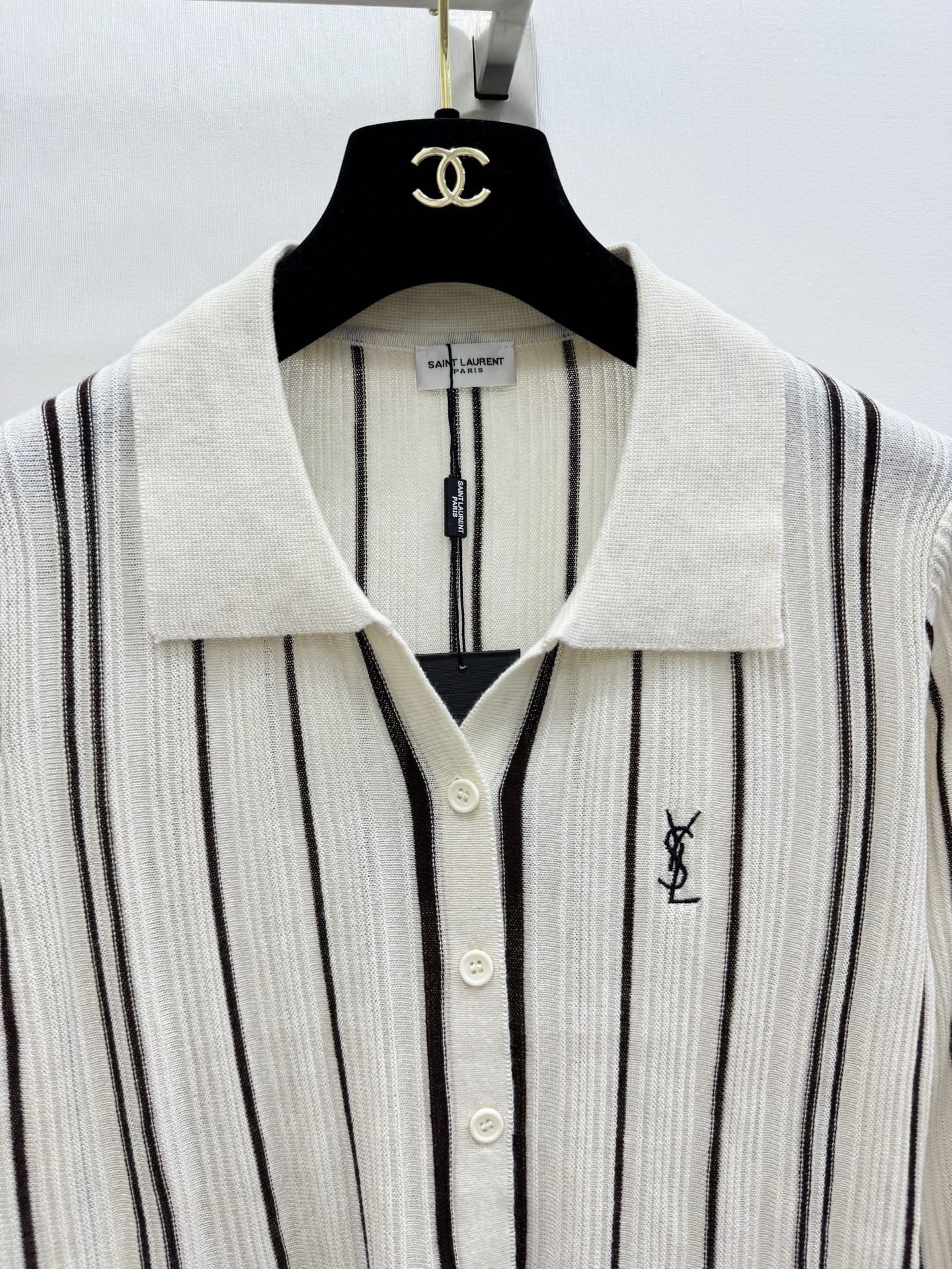 YSL 26S LONG-SLEEVE KNIT POLO SHIRT 483