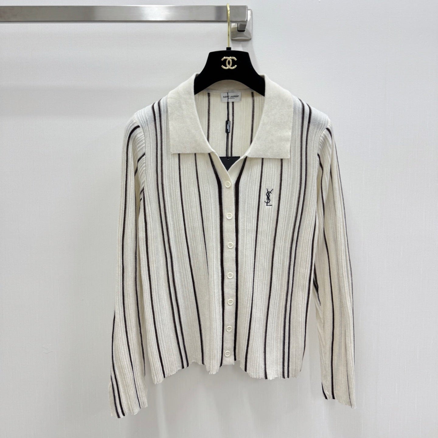 YSL 26S LONG-SLEEVE KNIT POLO SHIRT 483