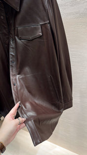 PRADA 25S LEATHER SHIRT JACKET 452