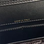 FLAP BAG 23 ATTACHED DIAMOND IN BLACK VELVET GOLD HARDWARE