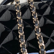 CHANEL 25S VANITY CASE 17 IN BLACK PATENT CALFSKIN GOLD HARDWARE