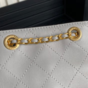 CRUISE DRAWSTRING BACKPACK 24 IN GREY LAMBSKIN GOLD-TONE METALLIC