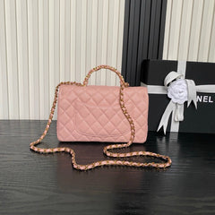 CHANEL 25S FLAP BAG 22 IN PINK CALFSKIN GOLD HARDWARE