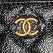 CHANEL 25S VANITY CASE BAG 19 IN BLACK CALFSKIN GOLD HARDWARE