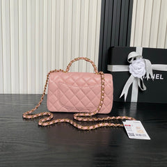 CHANEL 25S FLAP BAG 19 IN PINK CALFSKIN GOLD HARDWARE