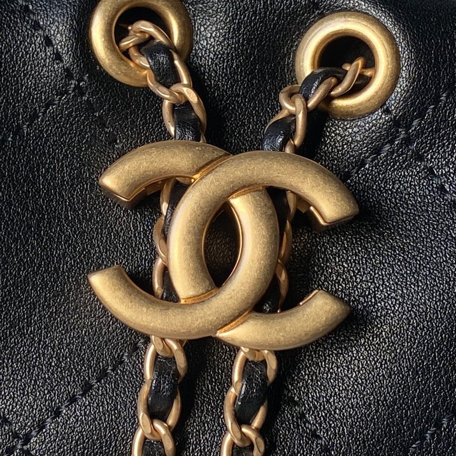 CHANEL 25S HOBO BAG 32 IN BLACK LAMBSKIN