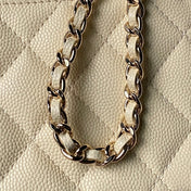 CHANEL 25S VANITY BAG 20 IN CREAMY BEIGE CAVIAR LEATHER