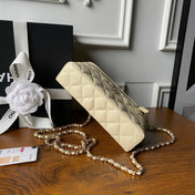 CHANEL 25S VANITY BAG 20 IN CREAMY BEIGE CAVIAR LEATHER