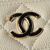 CHANEL 25S VANITY BAG 20 IN CREAMY BEIGE CAVIAR LEATHER