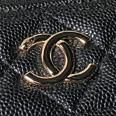 CHANEL 25S VANITY BAG 20 IN BLACK CAVIAR LEATHER