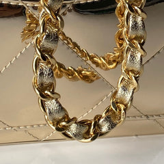 CHANEL 25S FLAP BAG 29 IN METALLIC GOLD CALFSKIN