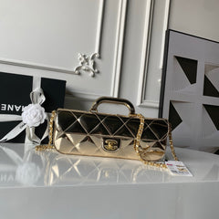CHANEL 25S FLAP BAG 29 IN METALLIC GOLD CALFSKIN